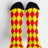 Chaussette Red Yellow Harlequin Checkered Design (Haut)