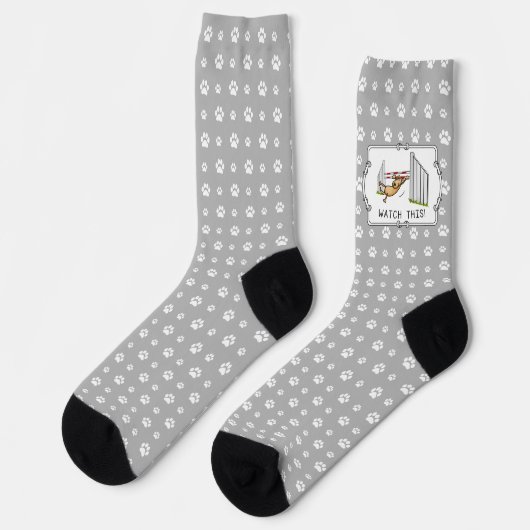 Chaussette Regarde Ça ! Chien - agilité drôle balançoire chie (Gauche)