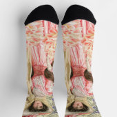 Chaussette Regency de femme victorienne rose (Haut)