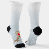 Chaussette Reindeer Rudolph Red Nose Santa Crew Socks (Angulaire)