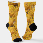 Chaussette Renards et papillons sur orange (Angulaire)