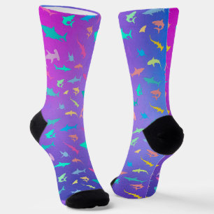Chaussette Requin coloré sous la mer School Party