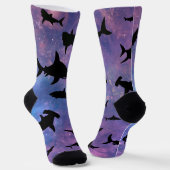 Chaussette requin de l'ombre baleine sur galaxie en pente (Angulaire)