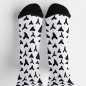 Chaussette Requin Lover Bleu Requins Blancs Dents Motifs (Haut)