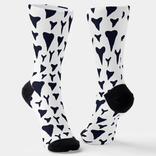Chaussette Requin Lover Bleu Requins Blancs Dents Motifs (Angulaire)