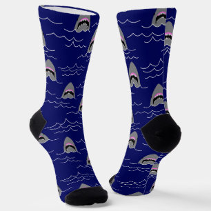 Chaussette Requins et Vagues océaniques Marine Motif de poiss