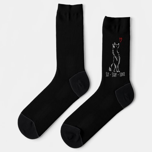 Chaussette Reste-Assis-Amour Sheltie (Gauche)