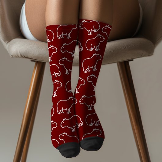 Chaussette Restez bizarre Funny Motif Capybara