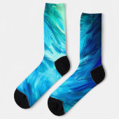 Chaussette Résumé de plume bleu-vert (Gauche)