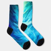 Chaussette Résumé de plume bleu-vert (Droite)