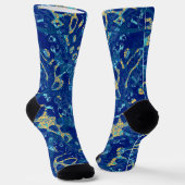 Chaussette Résumé graphique en points bleu et jaune de la mar (Angulaire)