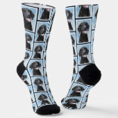 Chaussette Retriever recouvert de boue peint art original chi (Angulaire)