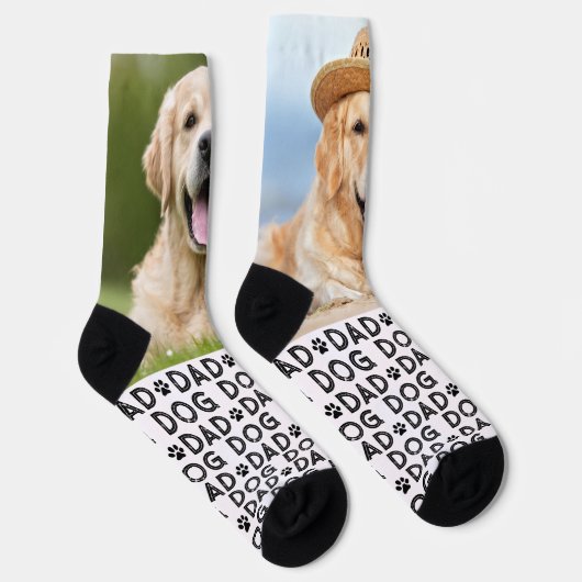 Chaussette Retro DOG DAD Personnalisé Motif Animaux de compag (Droite)