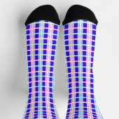 Chaussette rétro électrique rayé bleu & violet (Haut)