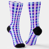 Chaussette rétro électrique rayé bleu & violet (Angulaire)