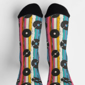 Chaussette Retro Grooves - Vinyl Record Motif rayé (Haut)