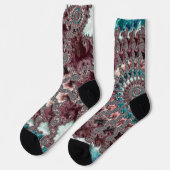 Chaussette Rétro Groovy Éclectique Bohémien Spirale Fractale (Gauche)