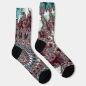 Chaussette Rétro Groovy Éclectique Bohémien Spirale Fractale (Droite)