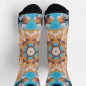 Chaussette Rétro Mandala Bleu et orange (Haut)