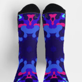 Chaussette Rétro Mandala bleu et rose (Haut)