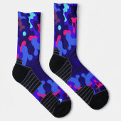 Chaussette Rétro Mandala bleu et rose (Droite)