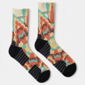 Chaussette Rétro Mandala bleu rouge et jaune (Droite)