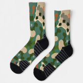 Chaussette Retro Mandala Green Brown et orange (Gauche)