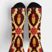 Chaussette Rétro Mandala Red Orange et Brown (Haut)