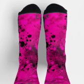 Chaussette Retro Pink & Black Paint Splatter (Haut)
