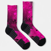 Chaussette Retro Pink & Black Paint Splatter (Droite)