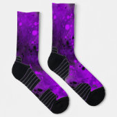 Chaussette Retro Purple & Black Paint Splatter (Droite)