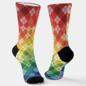 Chaussette Retro Rainbow Argyle Plaid Check Pattern (Angulaire)