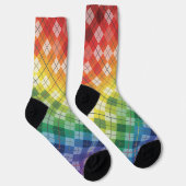Chaussette Retro Rainbow Argyle Plaid Check Pattern (Droite)