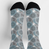 Chaussette Rétro, rétro motif, bleu et gris, élégant (Haut)
