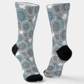 Chaussette Rétro, rétro motif, bleu et gris, élégant (Angulaire)