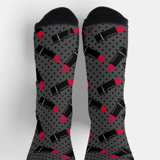 Chaussette Rétro, rouge à lèvres (Haut)