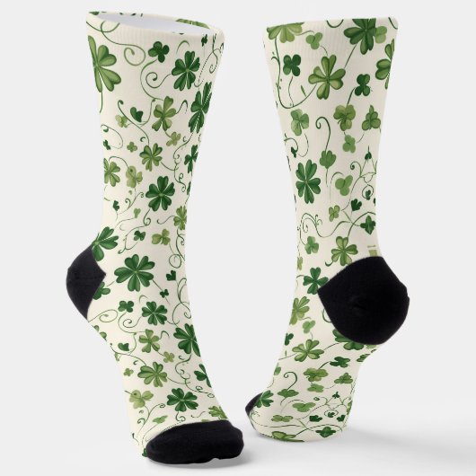 Chaussette Retro Shamrock  Swirl Pattern Socks (Angulaire)