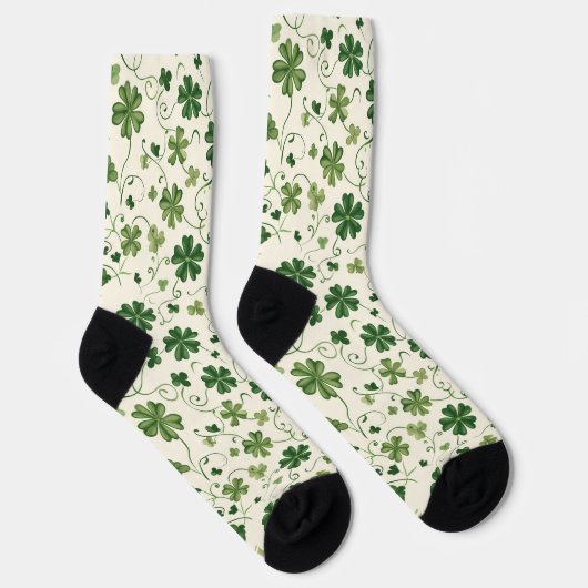 Chaussette Retro Shamrock Swirl Pattern Socks (Droite)