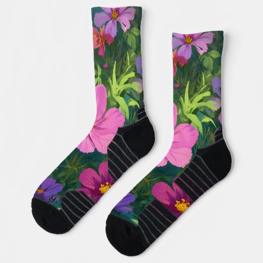 Chaussette Retro Sunshine Patterns – Bold Colorful (Gauche)