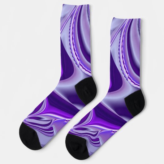 Chaussette Rêves arc-en-ciel à fleurs violettes (Gauche)