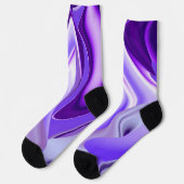 Chaussette Rêves arc-en-ciel à fleurs violettes (Gauche)