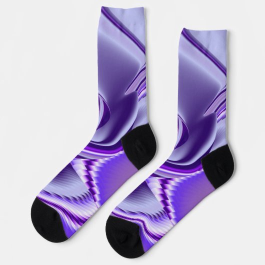 Chaussette Rêves arc-en-ciel à fleurs violettes (Gauche)