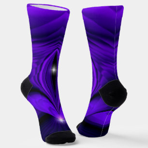 Chaussette Rêves arc-en-ciel à fleurs violettes, deux étoiles