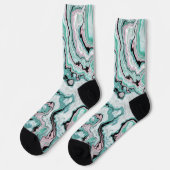 Chaussette Rêves d'agate de marbre rose menthe (Gauche)