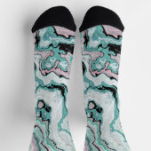 Chaussette Rêves d'agate de marbre rose menthe (Haut)