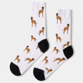 Chaussette Rhodesian Ridgeback Brown Cartoon Lion Chien Motif (Gauche)