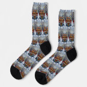 Chaussette Rhodesian Ridgeback Noël Camion Rouge Fêtes (Gauche)