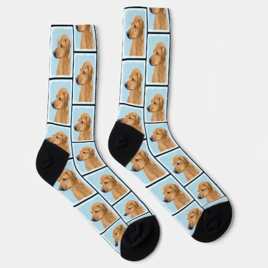 Chaussette Rhodesian Ridgeback Peinture Red Wheaten Chien Art (Droite)