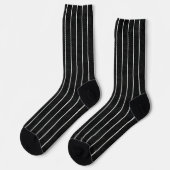 Chaussette Robe classique rayée noir et blanc (Gauche)