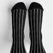 Chaussette Robe classique rayée noir et blanc (Haut)
